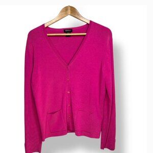 City Silk Stretch Cardigan - Hot Pink Size  Large
